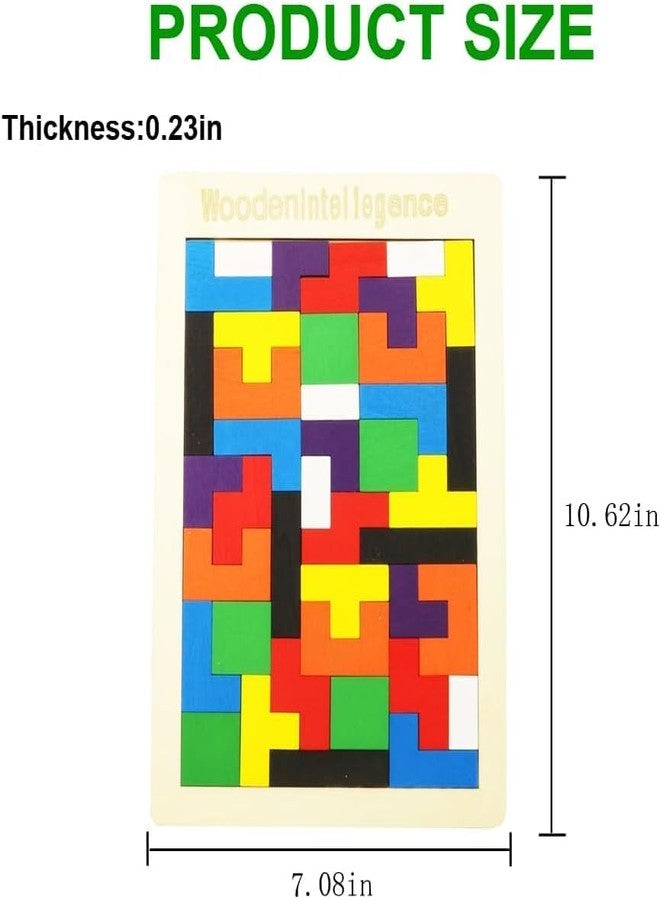 VIKINGS 40 Pcs Wooden Russian Blocks Puzzles for Kids Adults with A Storage Bag,Wood Intelligence Puzzle for Kids Ages 3-8,Wooden Puzzles Brain Teasers. - Image 3